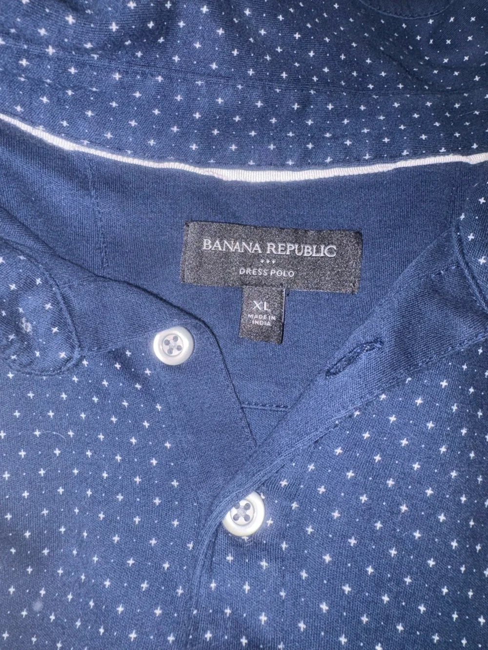 Banana Republic Men’s Navy Patterned Polo